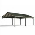 Carport 600 x 400 x 270 cm en acier gris anthracite à toit à deux pans pour véhicule