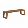 Banc de jardin 150 x 45 x 45 cm en bois marron à lattes style contemporain